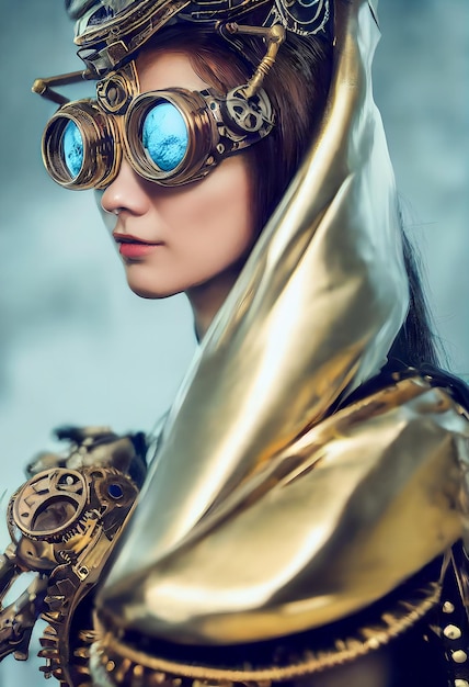 Steampunk donna con gli occhiali