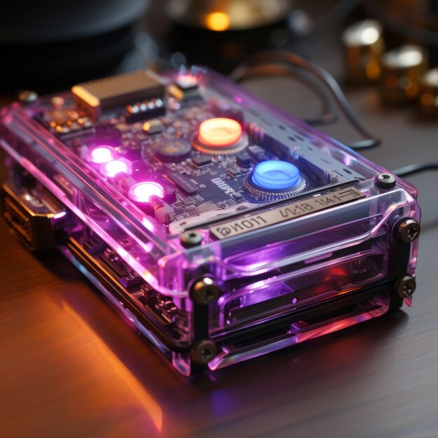 Steampunkinspired Blurple NVMe 2230 SSD Box Cover The Enchanting Blend of Crystal Complex Details