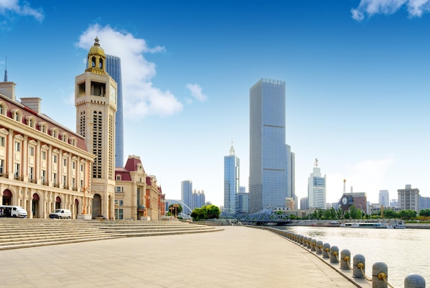 Stedelijk architectonisch landschap in Tianjin China