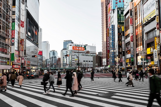 Foto stedelijk landschap japanse mensen