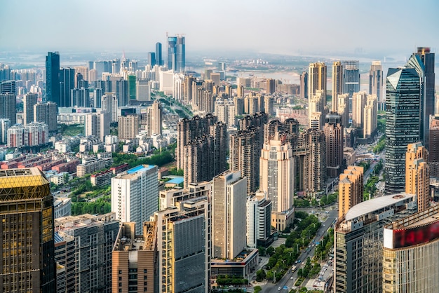 Stedelijk landschap van het nieuwe district van nanchang, jiangxi, china