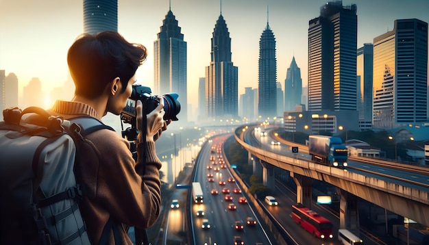 Stedelijke fotograaf vangt de pols van de stad bij zonsopgang in een candide dagelijkse omgeving en werkroutine