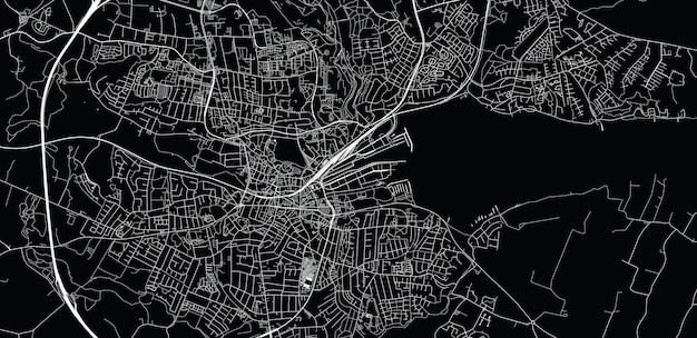 Stedelijke vector stadskaart van Kolding Denemarken