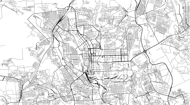 Stedelijke vector stadsplattegrond van donestsk, oekraïne europa