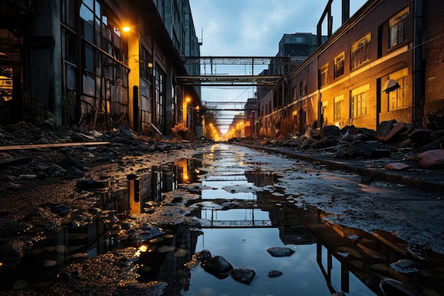 Stedelijke watervallen onder hevige regen vormen manieren voor generatieve IA