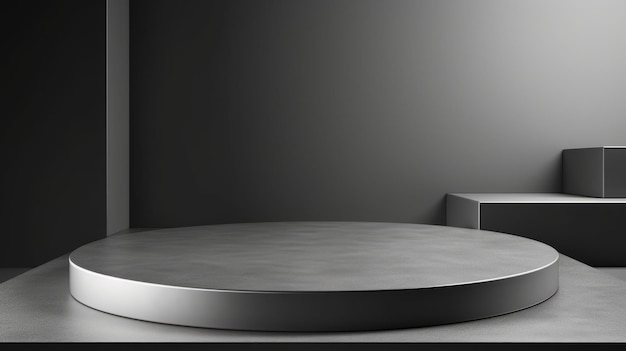 Steel Abstract Minimalistic Product Podium.