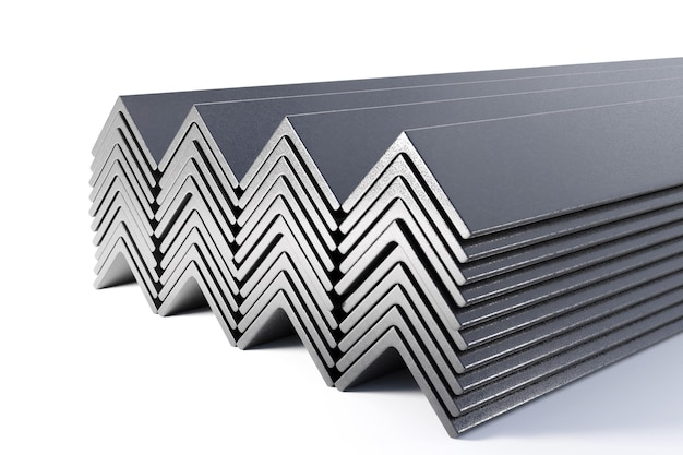 Photo steel angle in stock 3d illustration