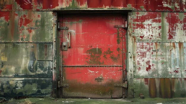 Steel armored hermetic door in the Soviet bomb shelter