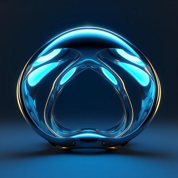 スチールボールサークル エレガントなロゴデザイン 3Dレンダリング モックアップ 金属ダイソン球 浮遊