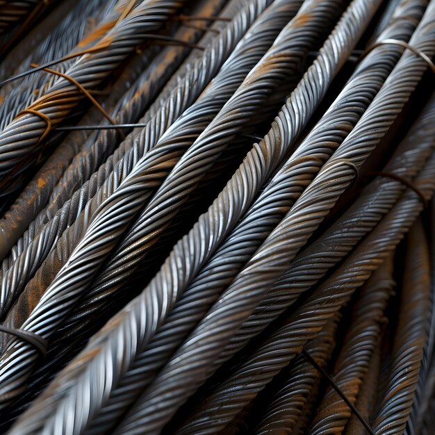 steel cables seen up close