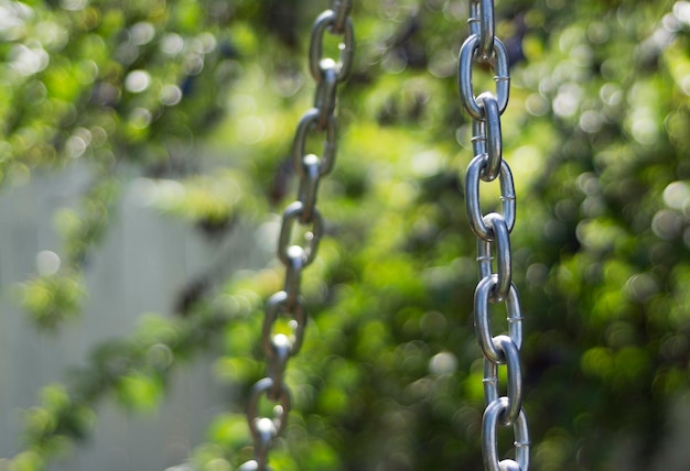 Steel chain links on a blurred background 2