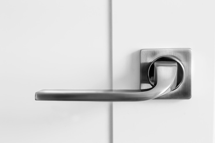 Photo steel door handle