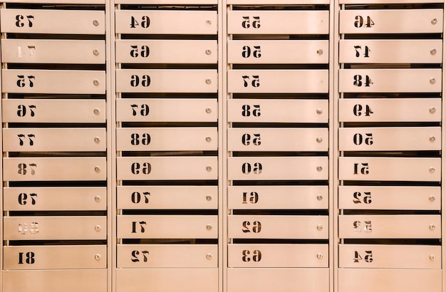 Steel Mailboxes in an apartment residential building