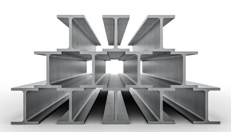Photo 철강 금속 빔 3d