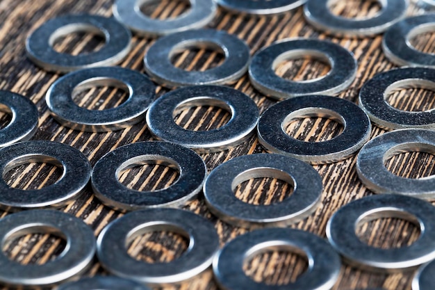 Photo steel metal washers for construction and repair
