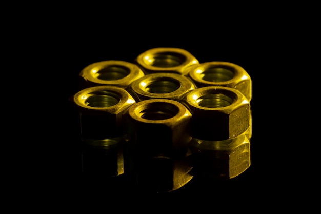 Steel nuts with colored lights