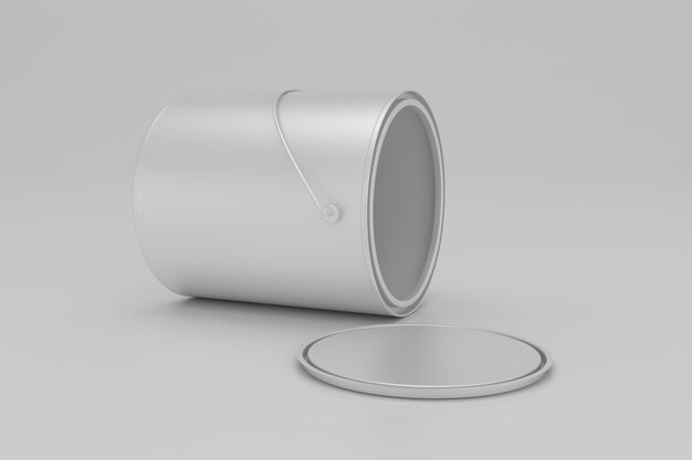 Photo steel paint bucket container packaging mockup