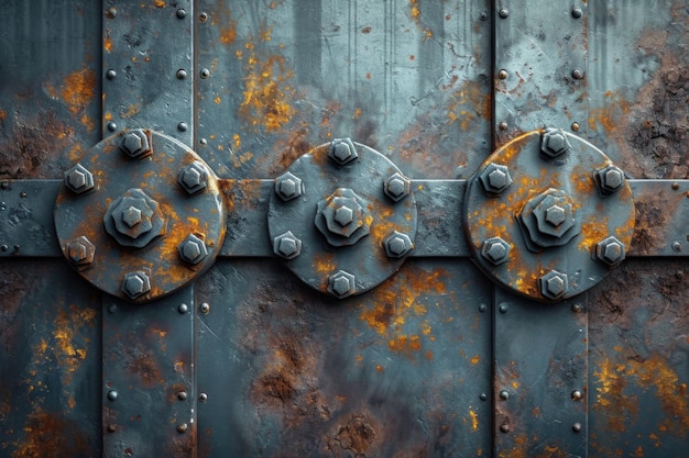 Steel painted texture with rust and rivets