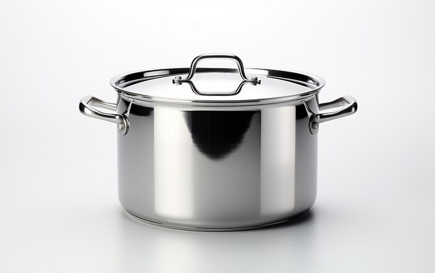 Photo steel pot showcased on transparency