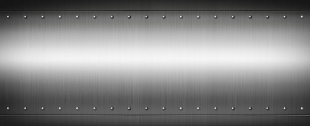 写真 スチールリベットで磨かれたプレート。バナー背景テクスチャ。