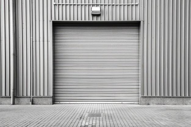 Фото Стальные роликовые двери для охраны складов с гранитным фоном