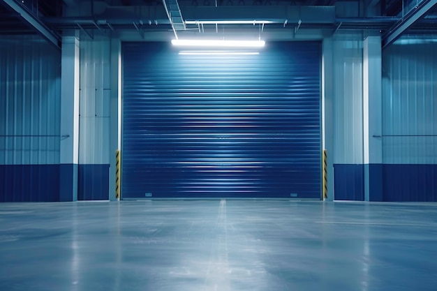 Фото Стальные роликовые двери для охраны складов с гранитным фоном стены