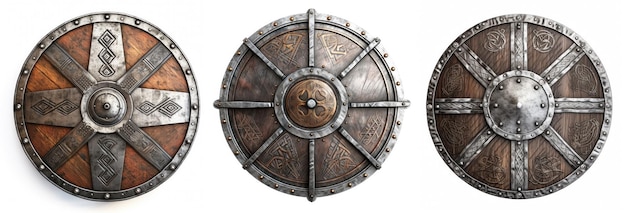 steel shield medieval set created with artificial intelligence