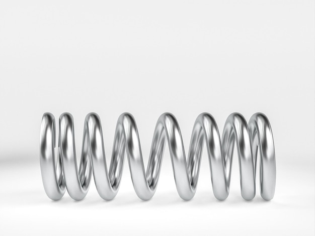 Steel spring on a white background