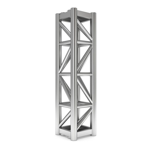 Steel truss girder element 3d render isolated on white