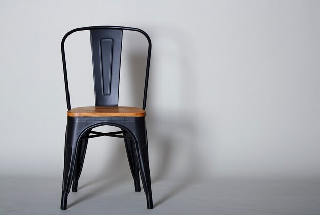 Steel with wood chair on Grey 