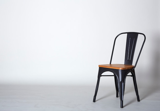 Steel with wood chair on Grey 