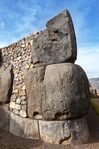 Steen in het Inca-fort