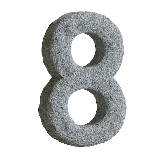 Steen nummer 8 Figuren en symbolen 3D-weergave