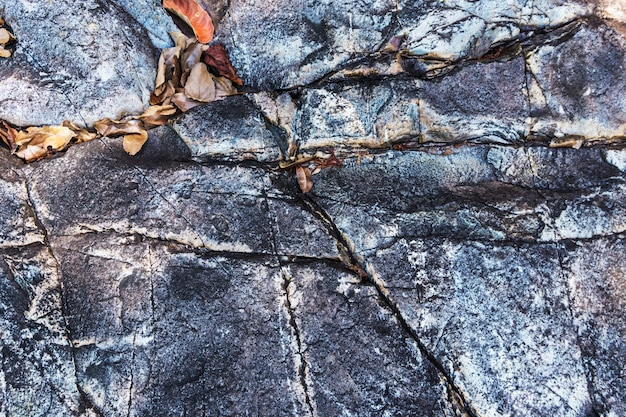 Steenrots met de muur van de barstentextuur