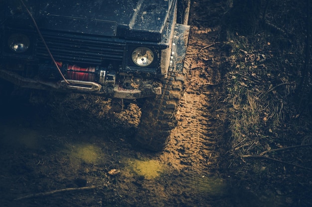 Photo steep grade muddy road