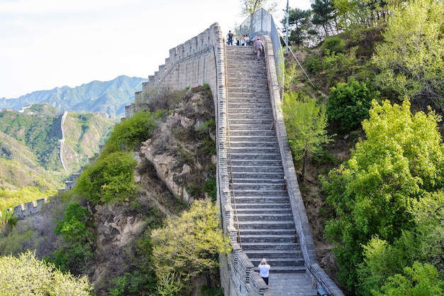 Steep steps Steps of the ancient protective wall touch the history