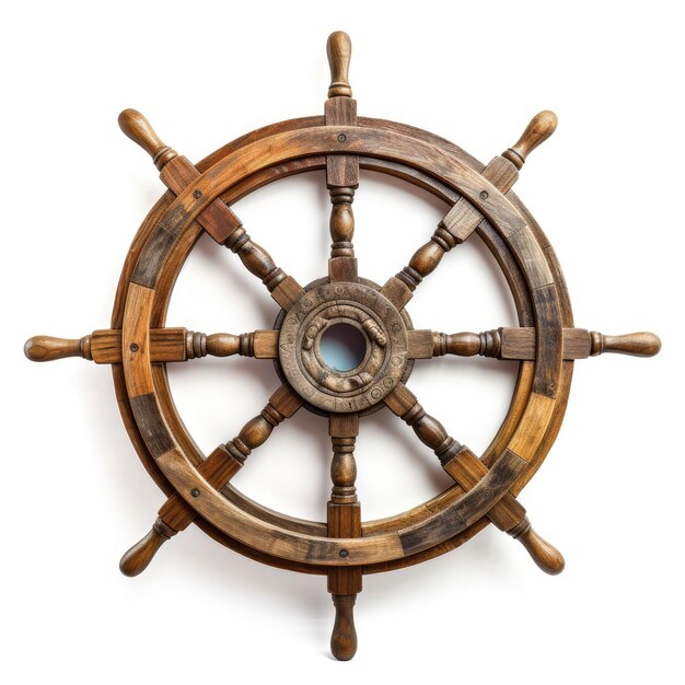 Steering hand wheel ship on white