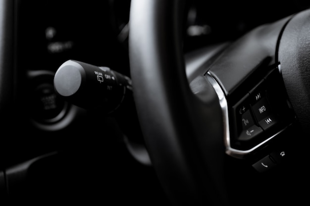 Photo steering wheel control close up