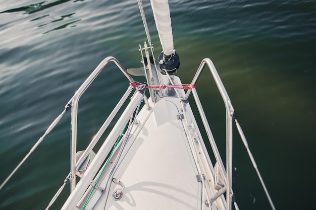 Steering wheel on a luxury yacht