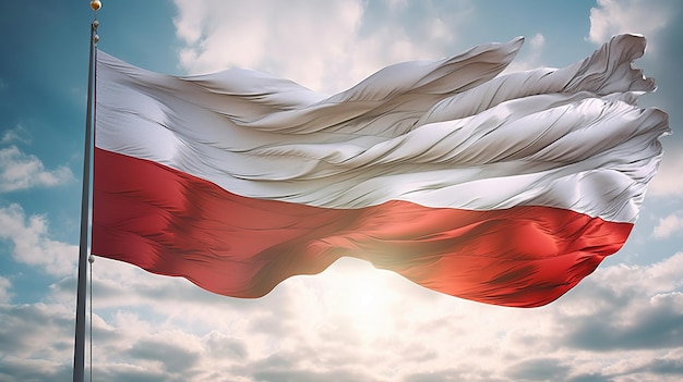 Stel de vlaggen van Polen banners banners symbolen platte icoon Vector illustratie van verzameling van nationale symbolen op verschillende objecten en staatstekens Generatieve Ai