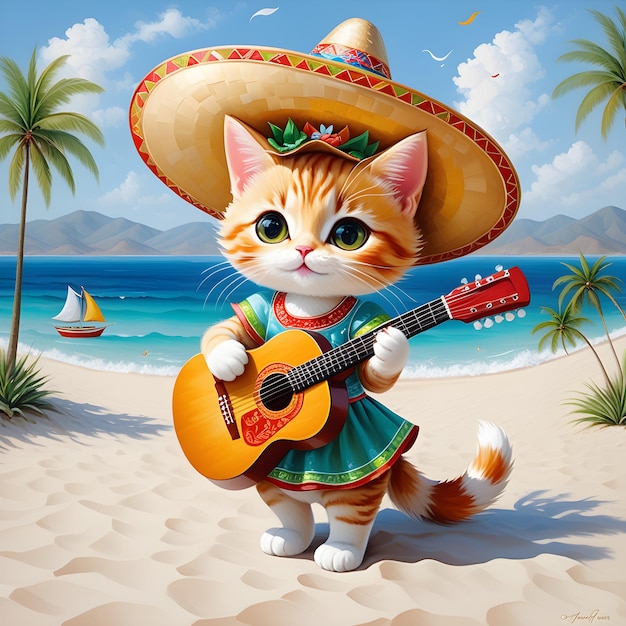 Stel je een onbeleefde en schattige gelukkat voor die een sombrero draagt en op een gitaar speelt. Dat is het spel.