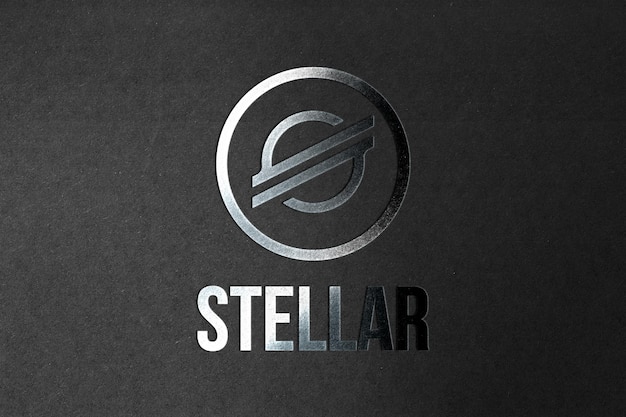 Stellar coin cryptocurrency and modern banking conceptPhoto realistic appearance silver style