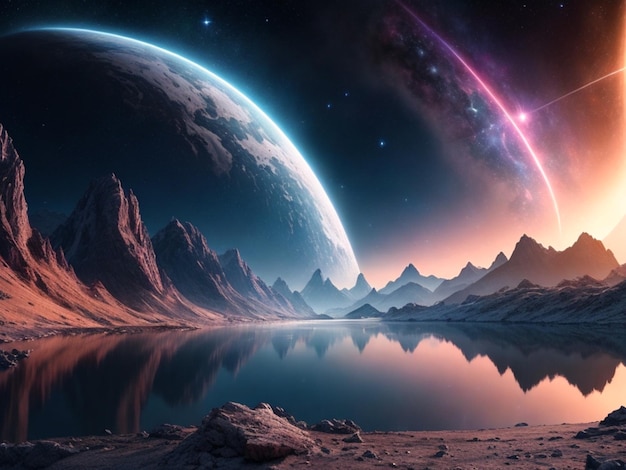 별의 풍경 은하계 행성 공간 미래 세계 우주 세계 별 풍경 성간