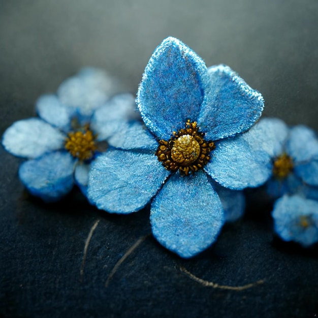 Stelletje kleine blauwe vergeet me geen bloemen