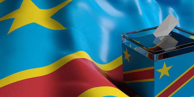 Stembus op Congo vlag achtergrond 3d illustratie