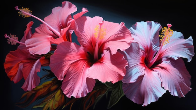 stencil art of hibiscus flower