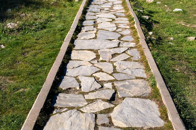 stenen pad in een park