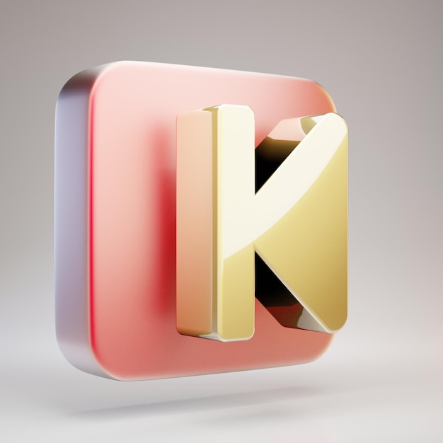 Step Backward icon. Golden Step Backward symbol on red matte gold plate. 3D rendered Social Media Icon.