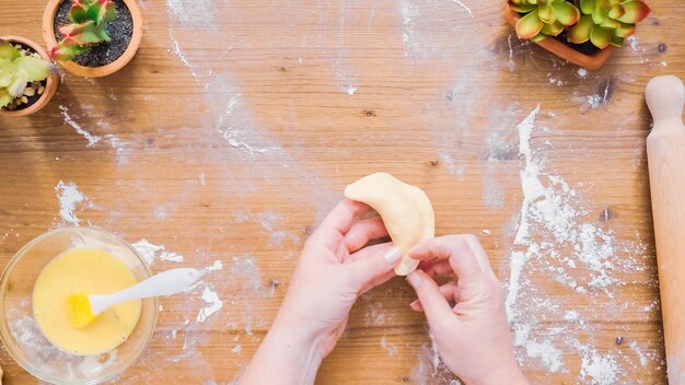 Step by step. Making home made empanadas with different fillings.