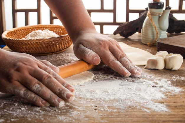 Step by step process of making home-made dumplings